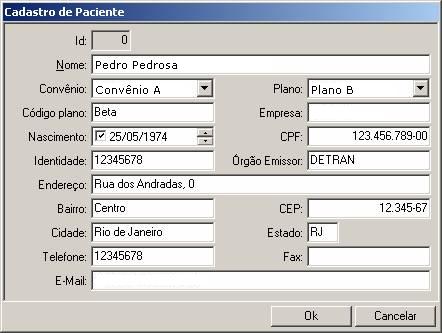Cadastro de Paciente